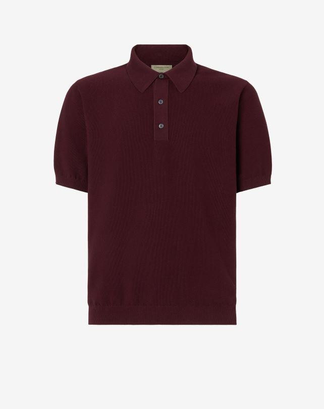 FDB6T265 bordeaux mężczyźni odzież Corneliani ultralekka bawełniana koszulka polo typu piquet
