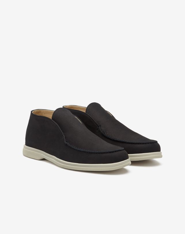 FDB6T405 czarny mężczyźni buty Corneliani wsuwane nubuk