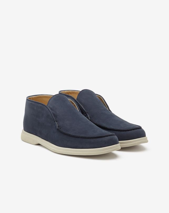FDB6T406 ciemnoniebieski mężczyźni buty Corneliani wsuwane nubuk