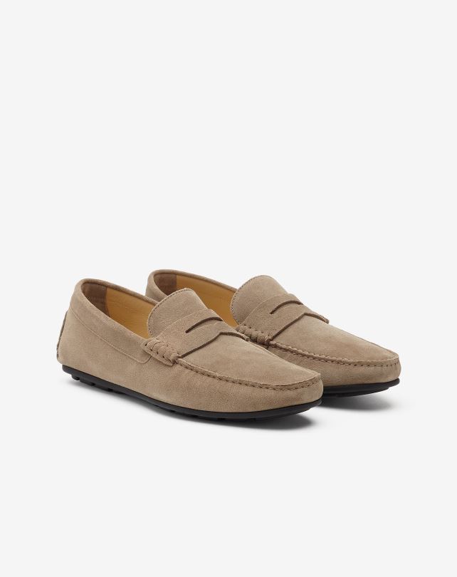 FDB6T410 beżowy mężczyźni buty Corneliani zamszowe gumowe buty na podeszwie