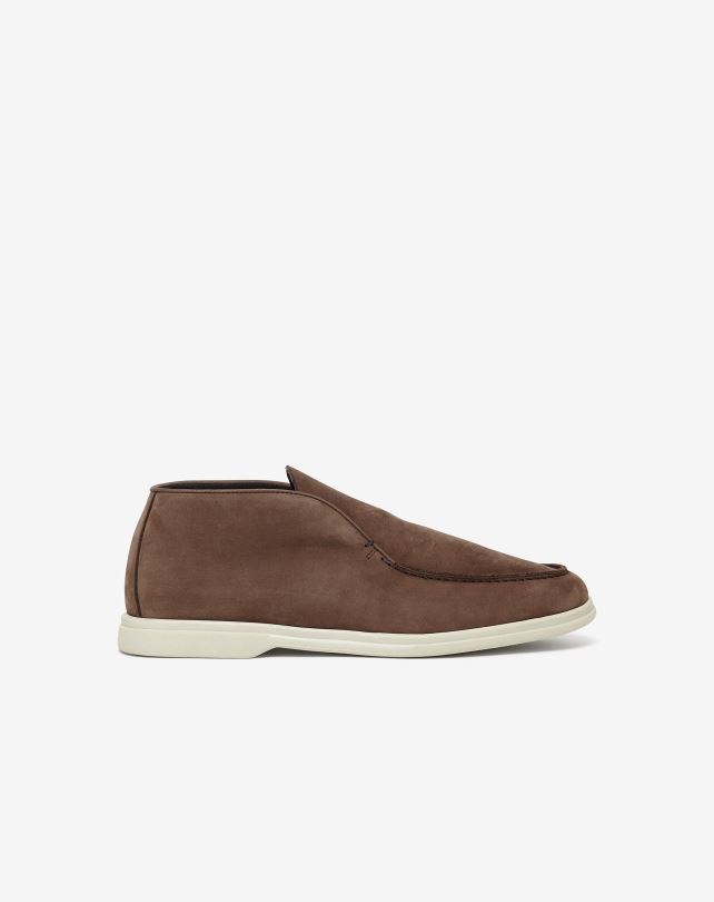 FDB6T411 ciemny brąz mężczyźni buty Corneliani wysokie wsuwane buty nabuk