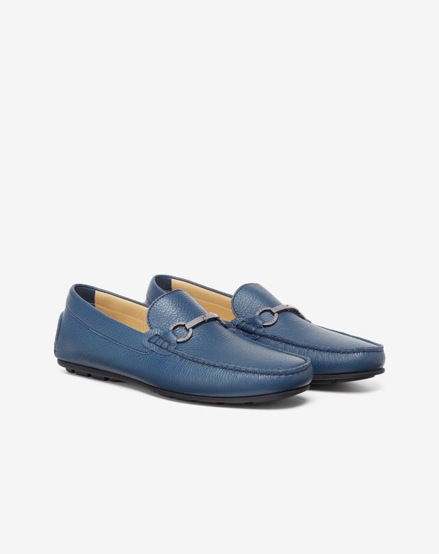 FDB6T415 niebieskie niebo mężczyźni buty Corneliani buty kierowcy z nadrukiem skóry jelenia