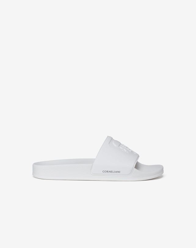FDB6T422 biały mężczyźni buty Corneliani kapcie z logo
