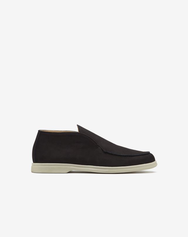 FDB6T405 czarny mężczyźni buty Corneliani wsuwane nubuk